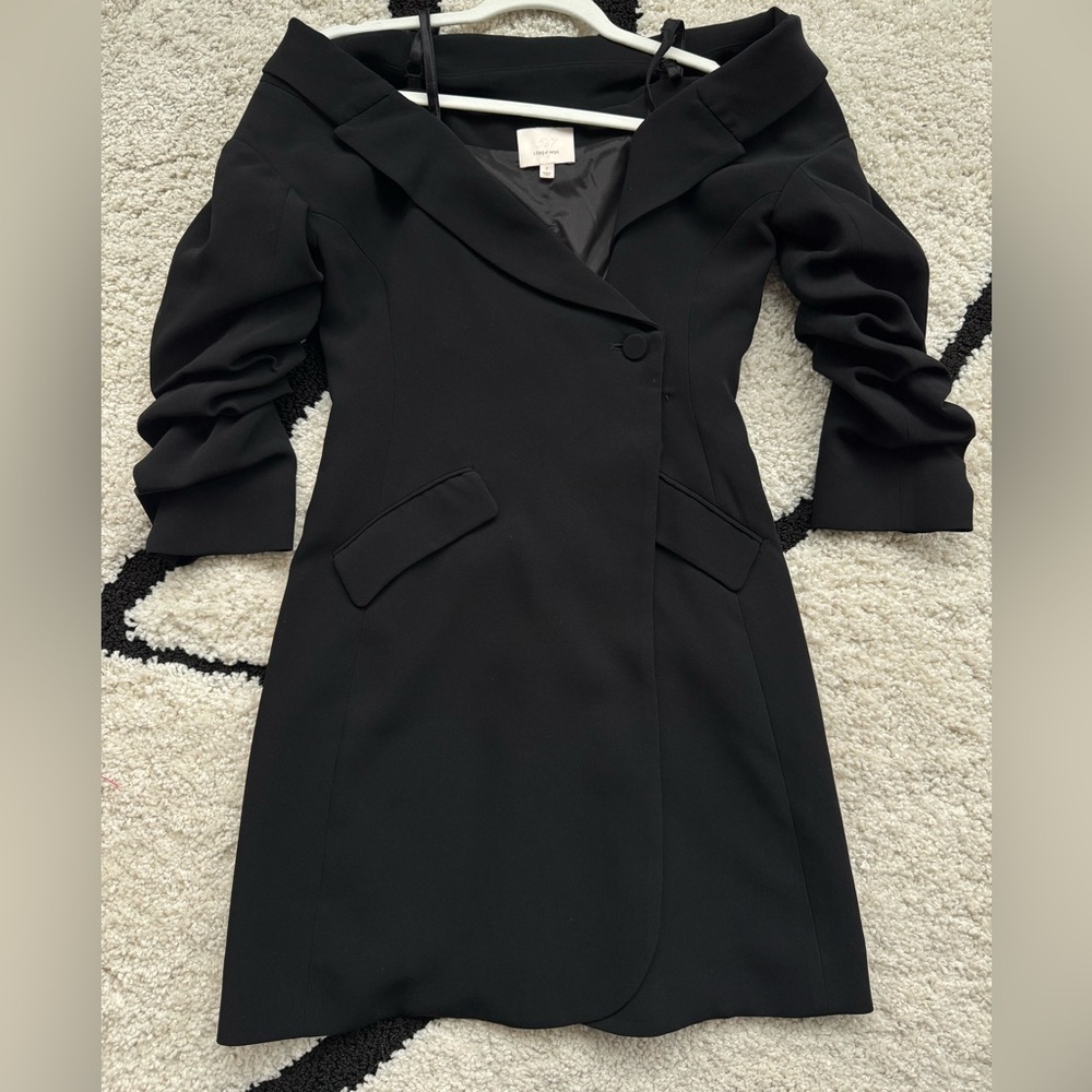 Cinq a Sept Black Off-Shoulder Blazer Dress (regular $525)